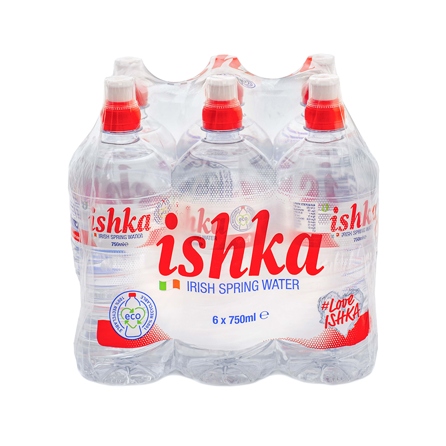 6x750ml-ISHKA-multipack Bottled water, spring water, bottled water ireland, best bottled water ireland, healthiest bottled water ireland, bottled water brands ireland, glass bottled water ireland, ballygowan water, private label bottled water ireland, water, natural spring water Ireland, best spring water, spring water brands, spring water Irish brands, Irish water brands, recycling, repeat, team green, recycled plastic, recycling tips, plastic recycling, hydration, hydrated, hydration tips, recycling symbols, hydration tips for runners, hydration when exercising, how much water should I drink, sustainability, sustainable transport, Ilen, eco-friendly, sustainable, environmentally friendly, eco, 40years, anniversary, Ishka Irish Spring Water, Ishka spring water, Ishka water, Ishka spring, ishka, eco bottle, rPET, sparkling water, still water, BRC, food safety, AA certified, hydration partner