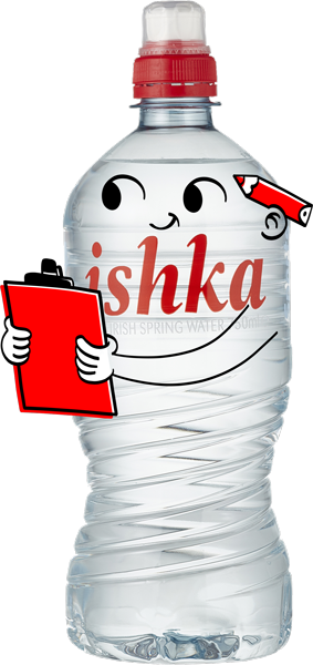 Ishka-Bottle-Character-2 Bottled water, spring water, bottled water ireland, best bottled water ireland, healthiest bottled water ireland, bottled water brands ireland, glass bottled water ireland, ballygowan water, private label bottled water ireland, water, natural spring water Ireland, best spring water, spring water brands, spring water Irish brands, Irish water brands